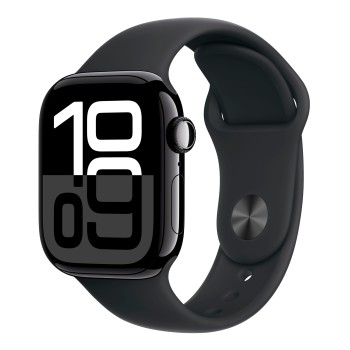 Apple Watch Series 10 42mm Jet Black Aluminium Sport Band Black S/M