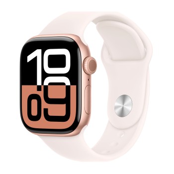 Apple Watch Series 10 42mm Rose Gold Aluminium Case, Sport Band Rose S/M