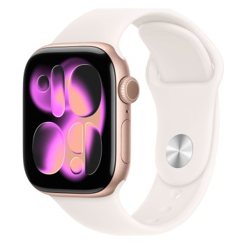 Apple Watch Series 11 42mm Rose Gold Aluminum Light Blush Sport Band S/M