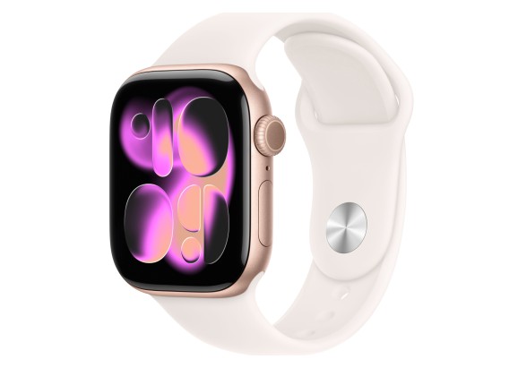 Apple Watch Series 11 42mm Rose Gold Aluminum Light Blush Sport Band S/M