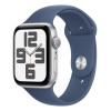 Apple Watch SE 2024 44mm Silver Aluminium Case, Sport Band (Denim) M/L