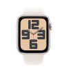 Apple Watch SE 2024 44mm Starlight Aluminium Case, Sport Band (Starlight) M/L