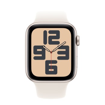 Apple Watch SE 2024 40mm Starlight Aluminium Case, Sport Band (Starlight) S/M