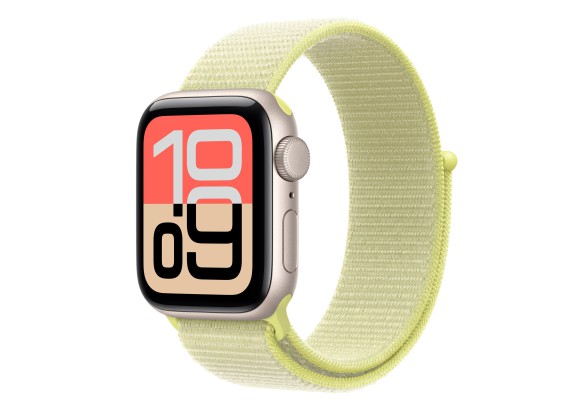 Apple Watch SE 3 44 mm Starlight Aluminum Neon Yellow Sport Loop M/L