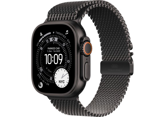 Apple Watch Ultra 3 49mm Black Titanium Milanese Loop Black M