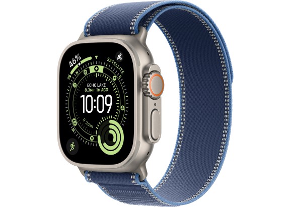 Apple Watch Ultra 3 49mm Natural Titanium Bright Blue Trail Loop M/L